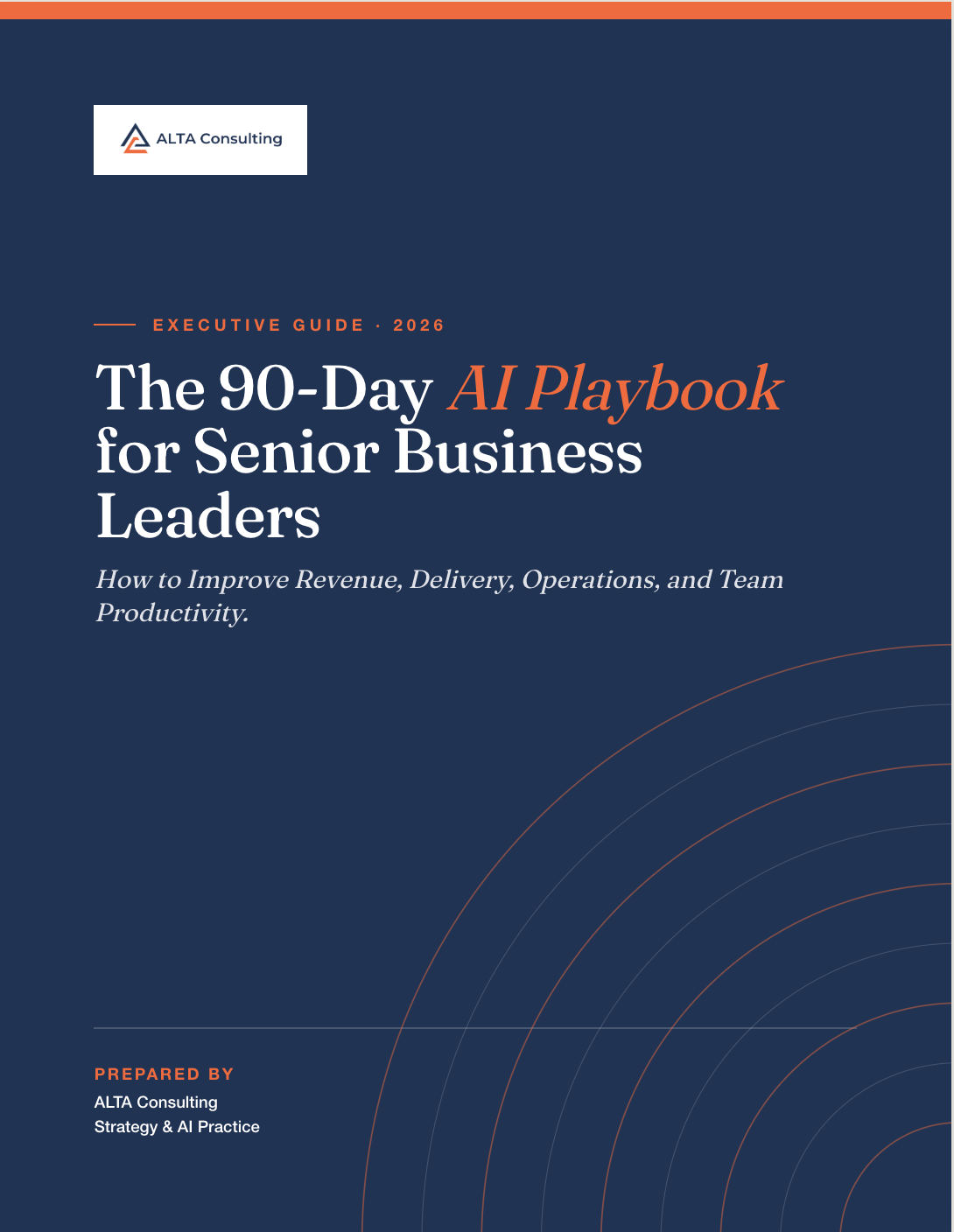 The 90-Day AI Playbook for Senior Business Leaders — guide cover